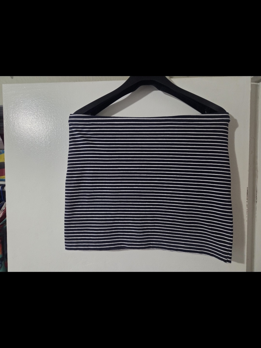 H&M Navy and White Striped Skirt